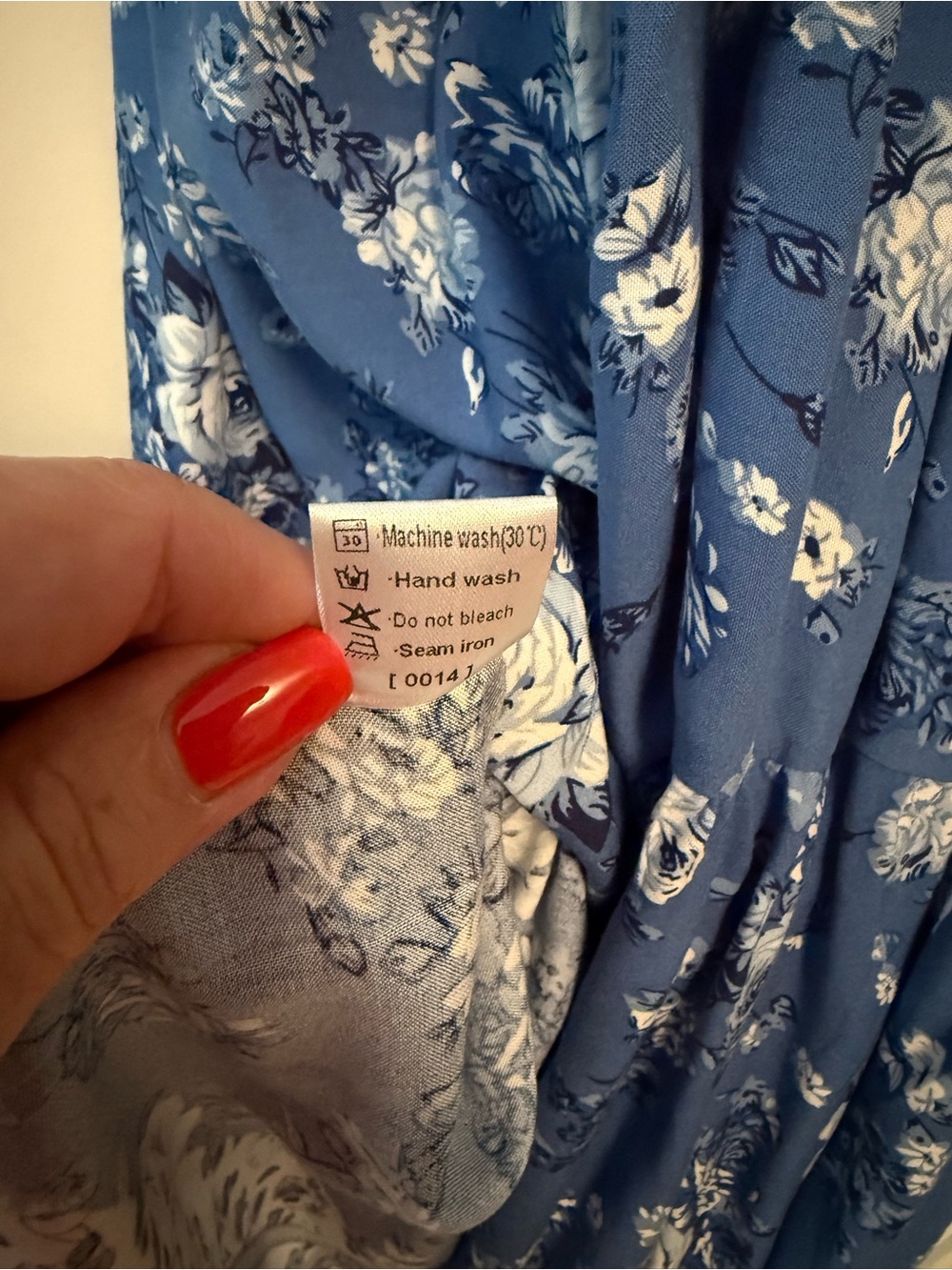 Blue Floral Tiered Maxi Skirt with Pockets - XL - Picture 5 of 10